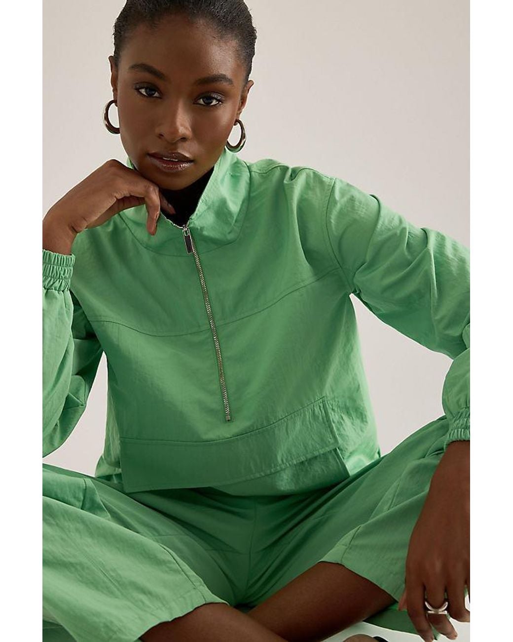 ALIGNE Green Rain Half-Zip Jacket