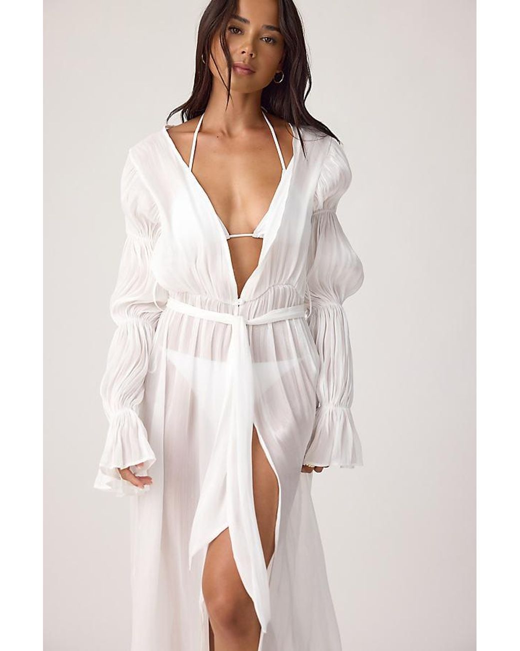 Meeka Natural Iris Chiffon Robe
