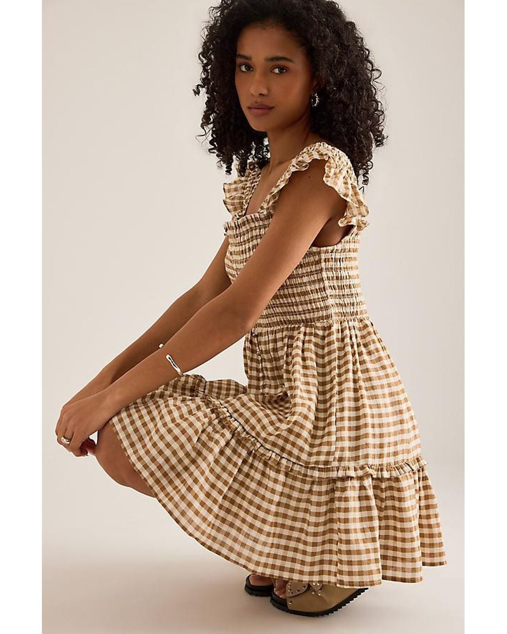 By Anthropologie The Peregrine European Linen Mini Dress in Natural | Lyst  UK