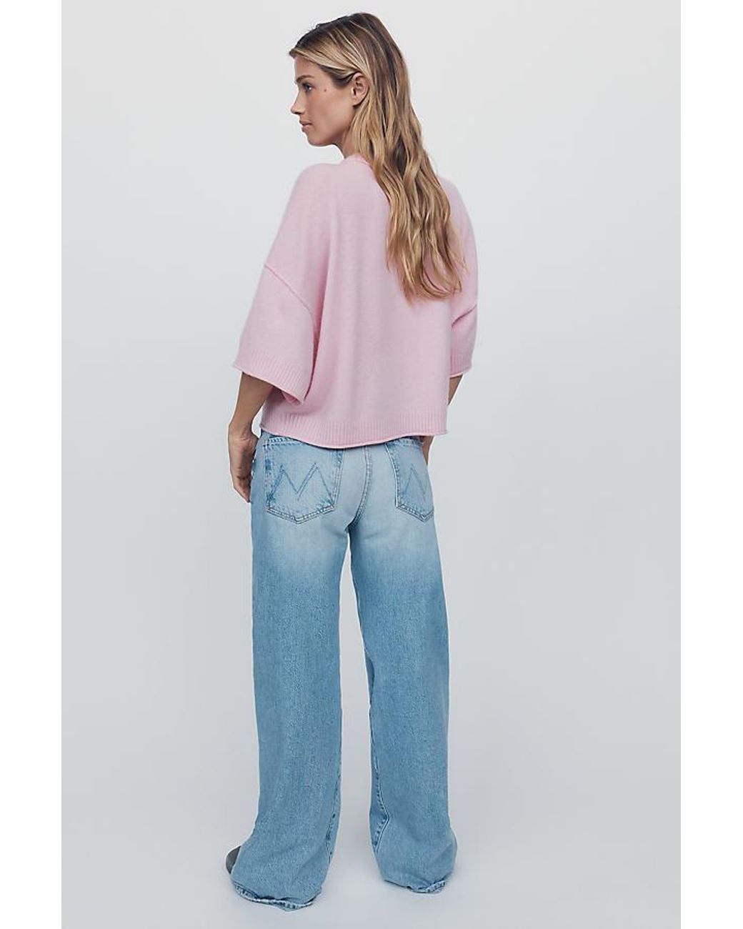 By Anthropologie Pink The Goldie Crew-Neck Cashmere Jumper: Cardigan Edition
