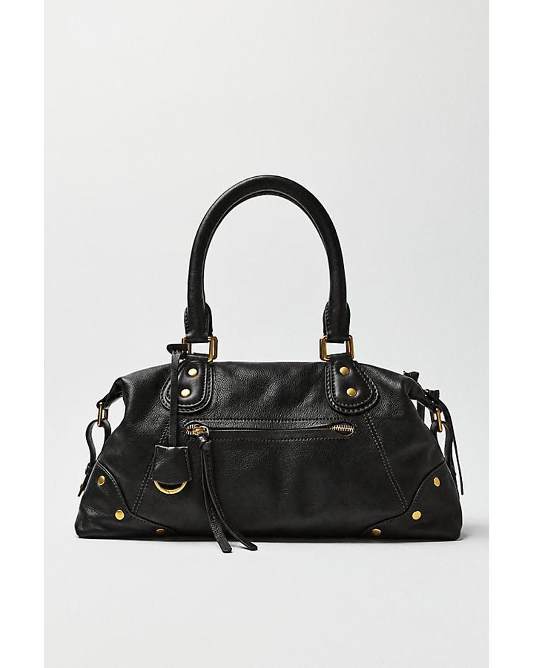 By Anthropologie Black Arina Large Leather Satchel