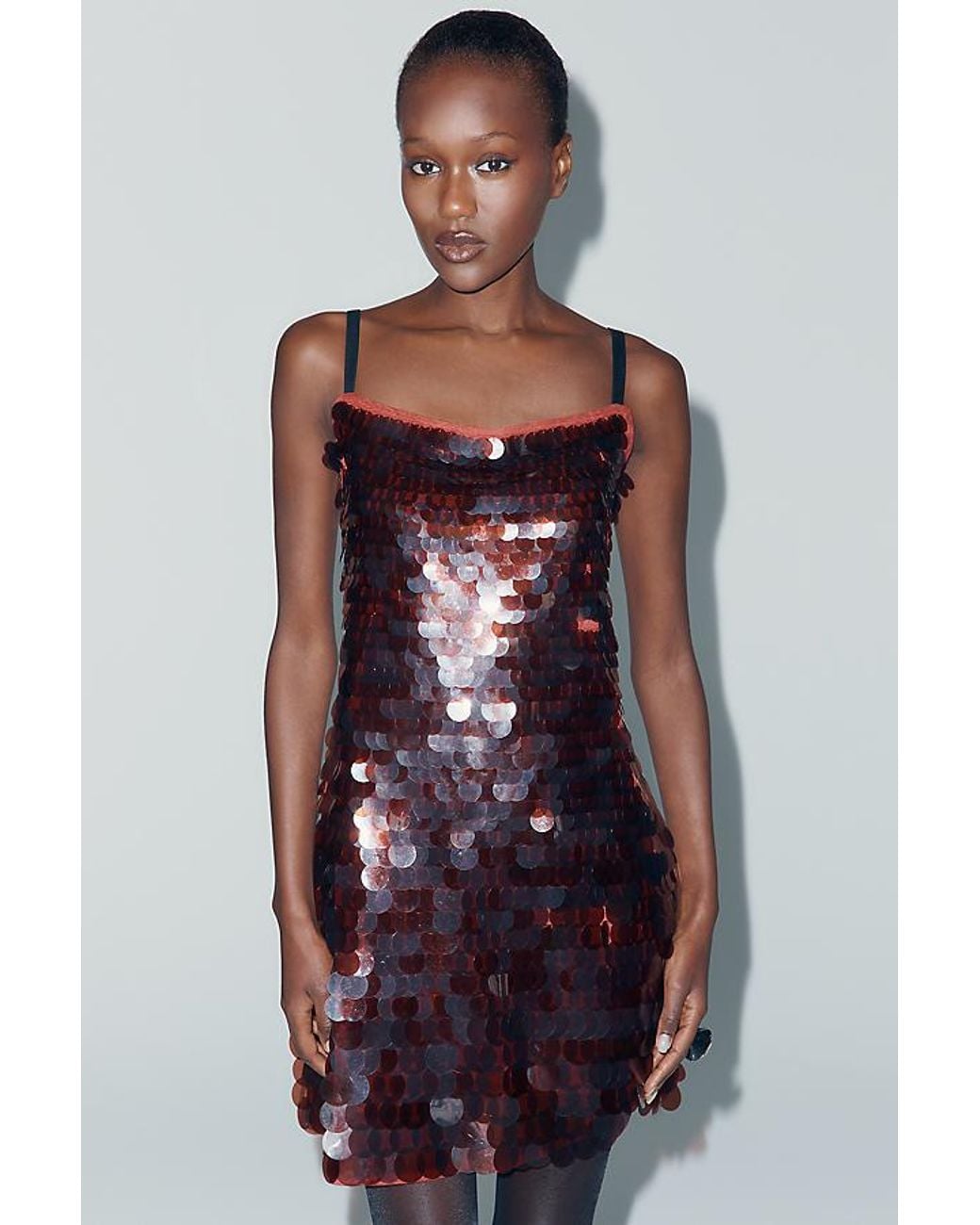 Maeve Purple Sleeveless Sequin Mini Dress
