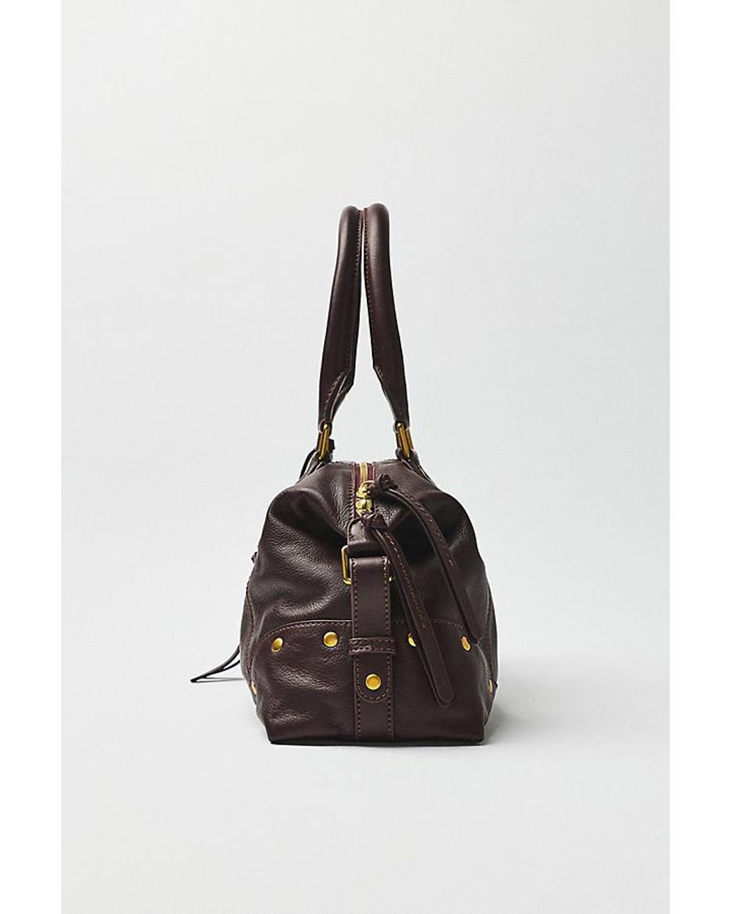 By Anthropologie Purple Arina Large Leather Satchel