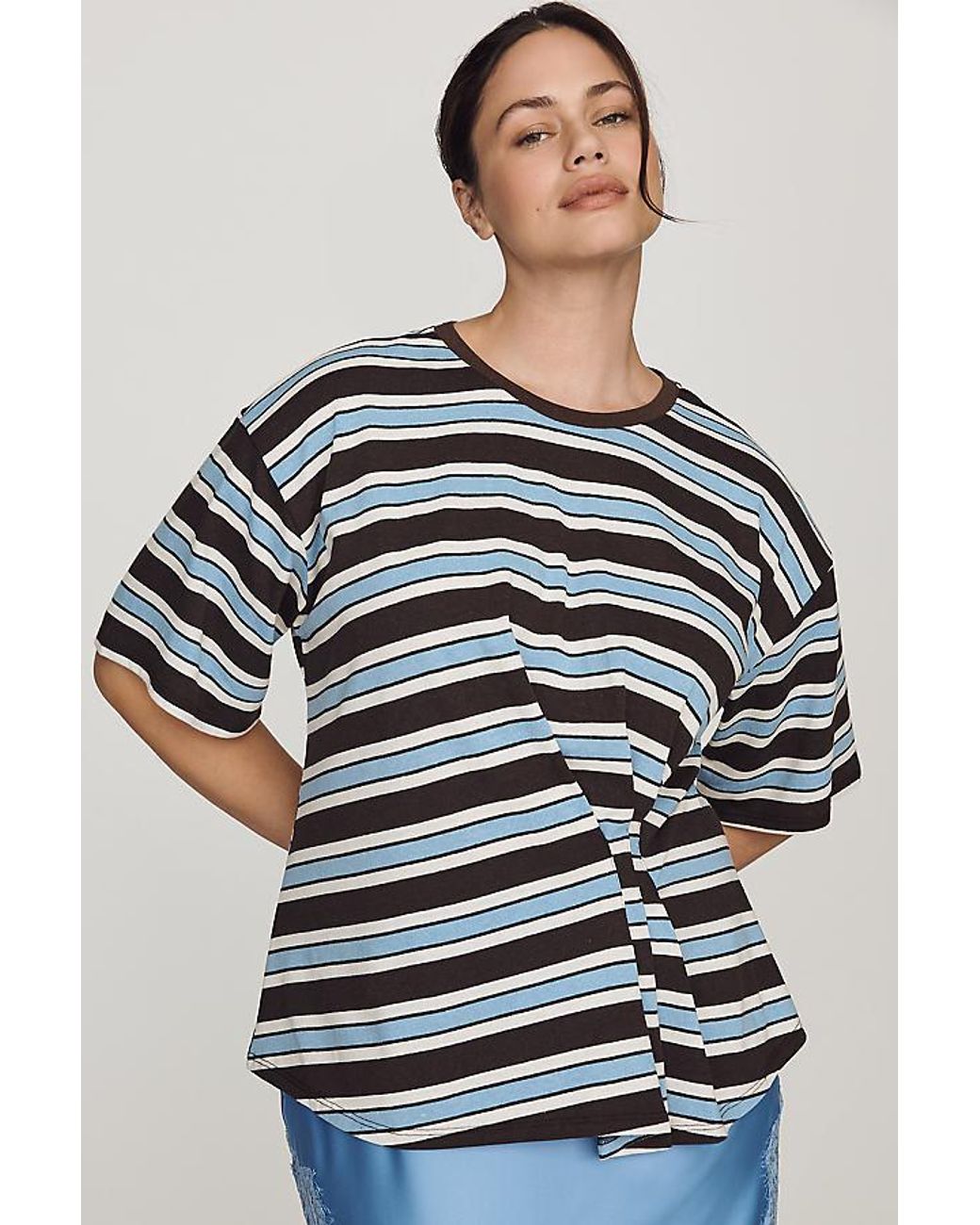 Pilcro Multicolor Pleated Waist T-Shirt