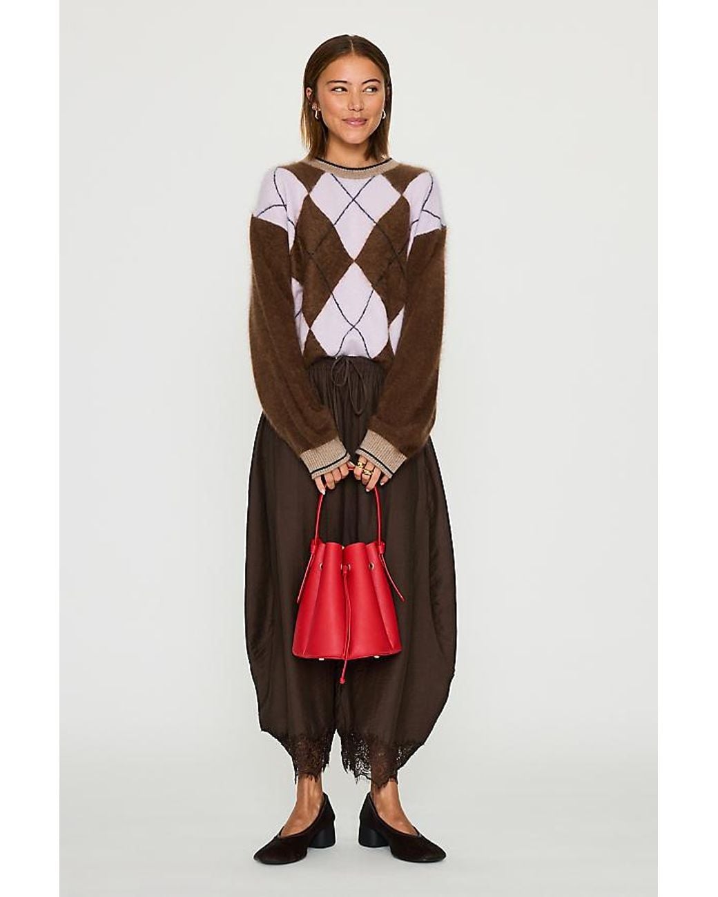 By Anthropologie Blue 100% Cashmere Argyle Jumper