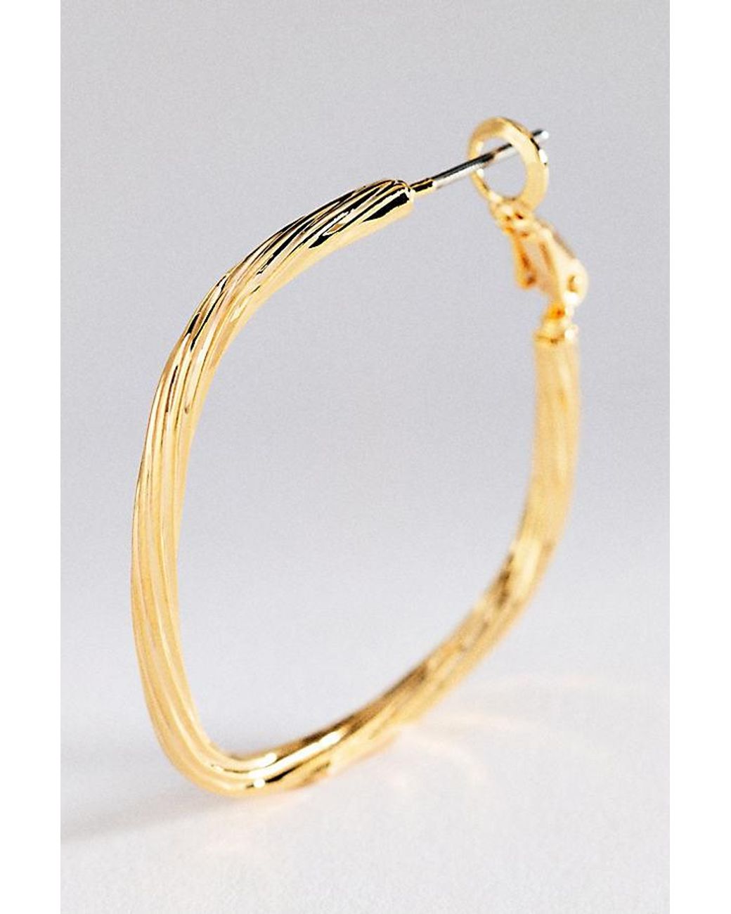 By Anthropologie Metallic Square Textured Hoop Earrings