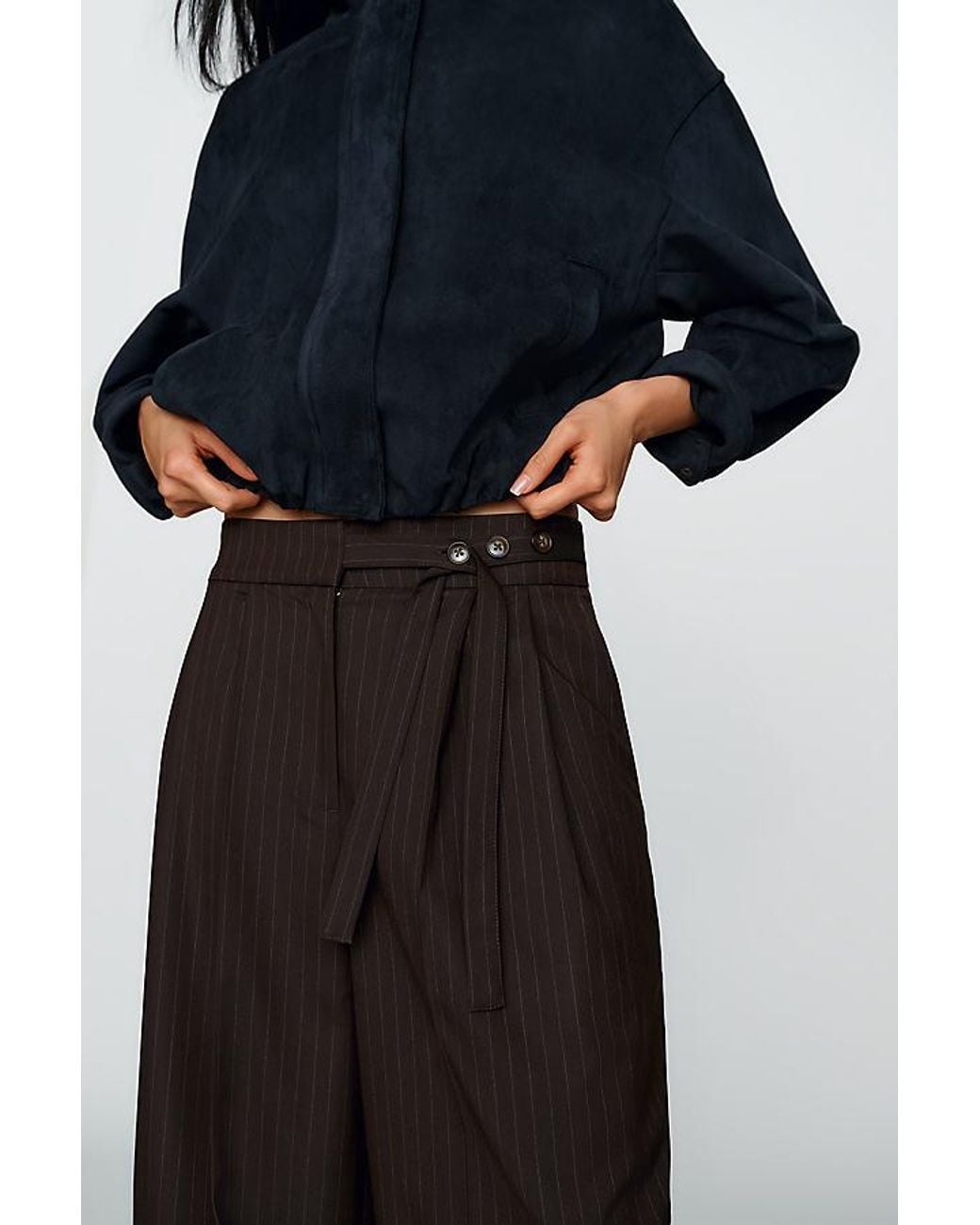 By Anthropologie Multicolor Button-Waist Tailored Trousers