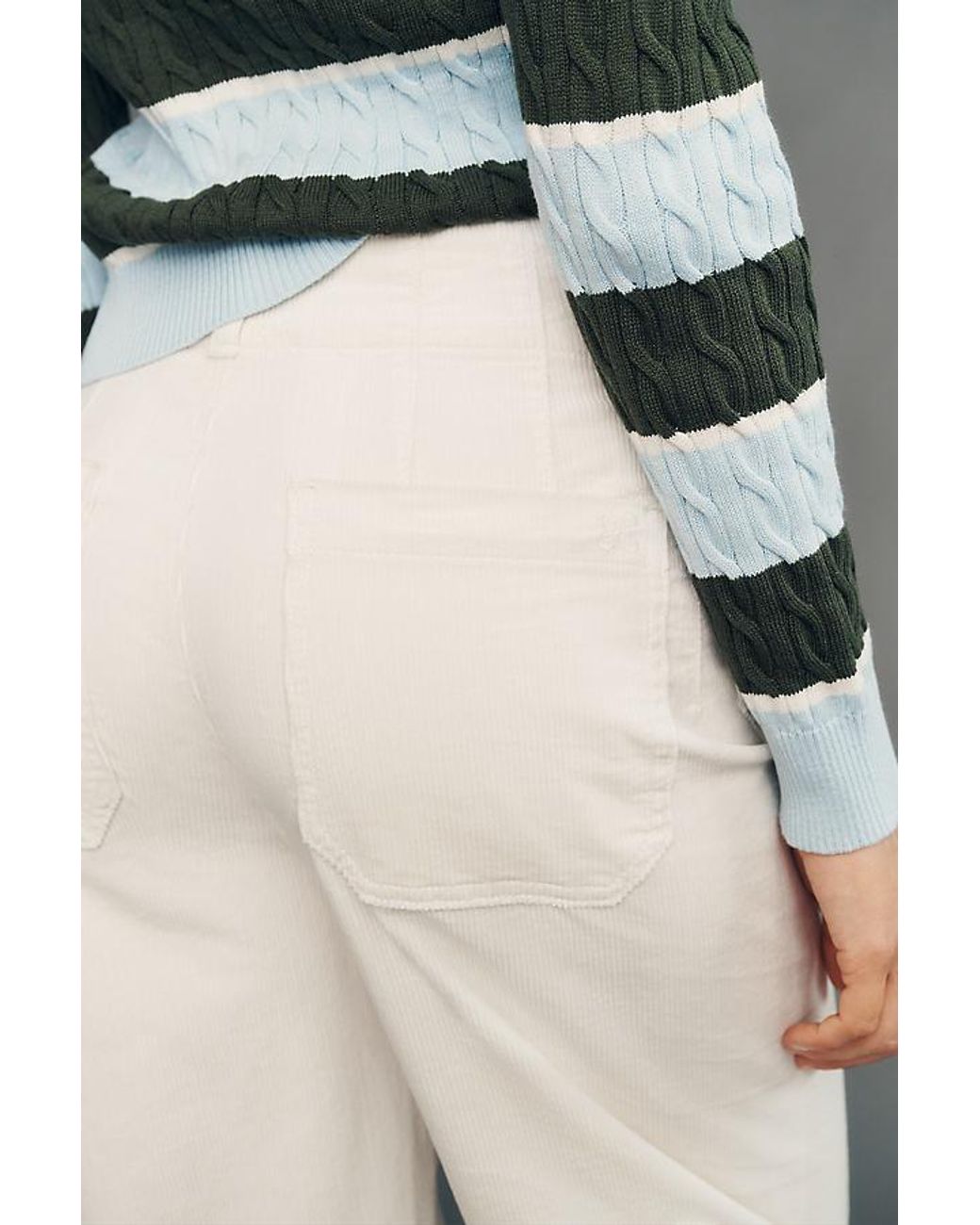 Maeve Gray The Colette Full-Length Wide-Leg Trousers By Corduroy Edition