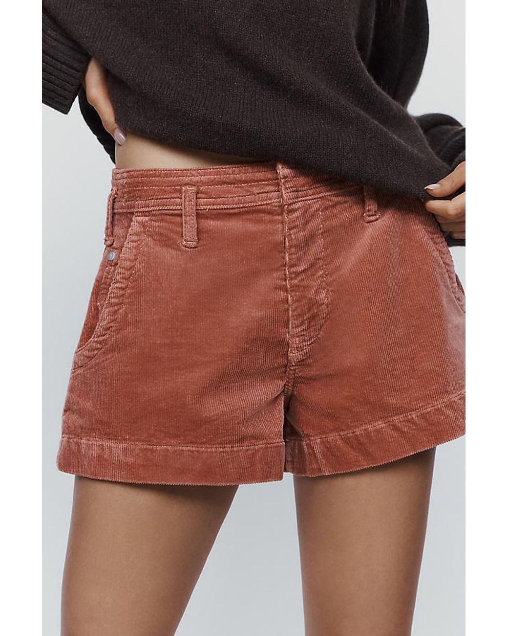 Pilcro Black Hanna High-Rise Corduroy Shorts