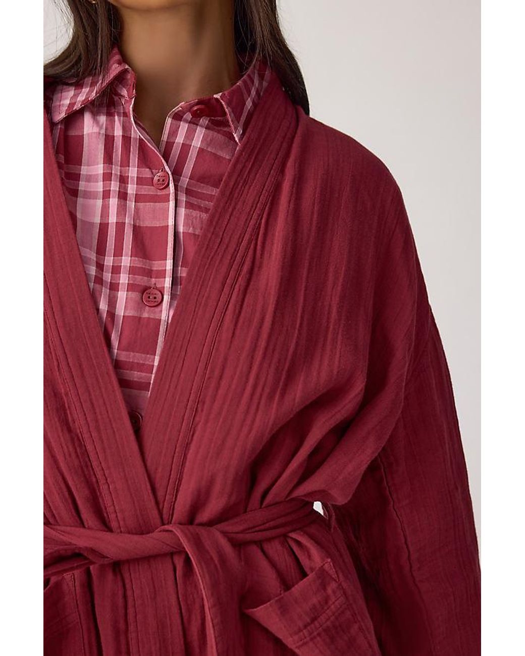 TBCo Red Cotton Ruffle Robe