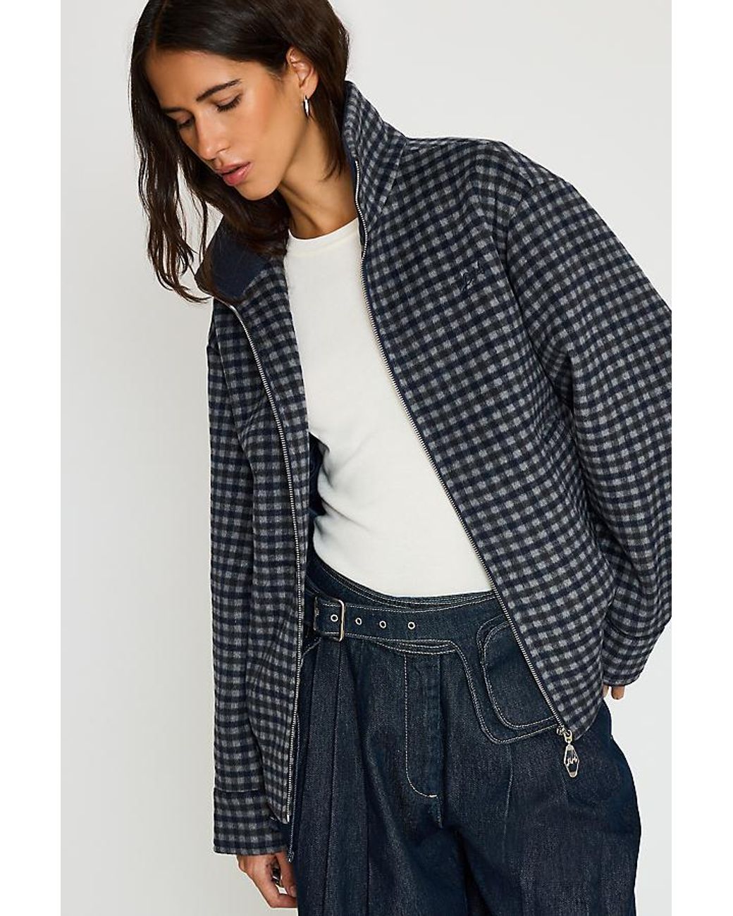 Damson Madder Blue Pixie Wool-Blend Bomber Jacket