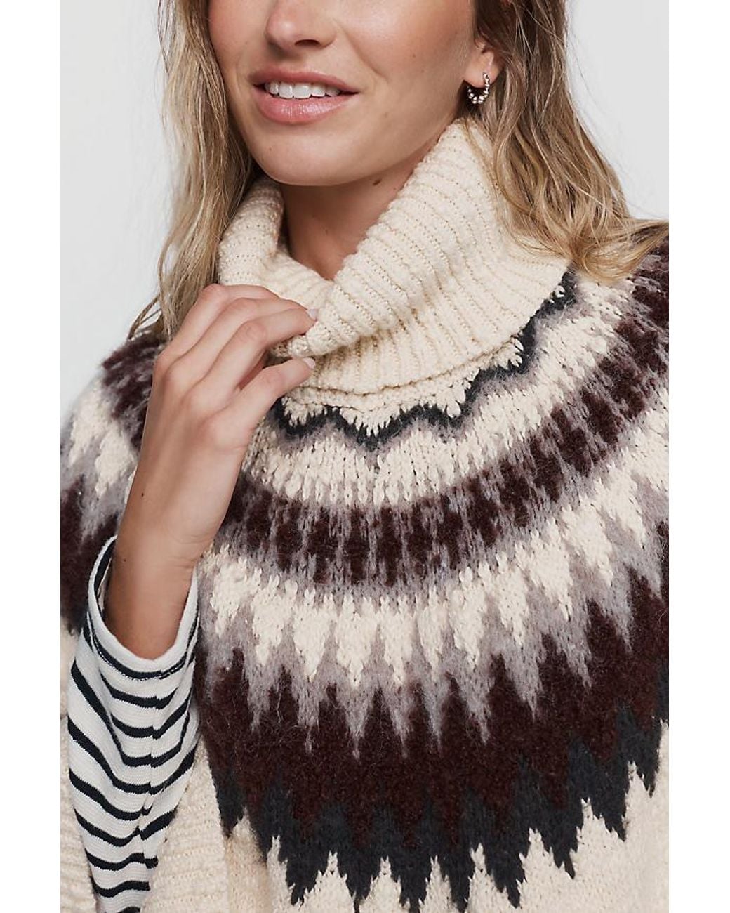 Mare Mare Natural Fair Isle Knit Poncho