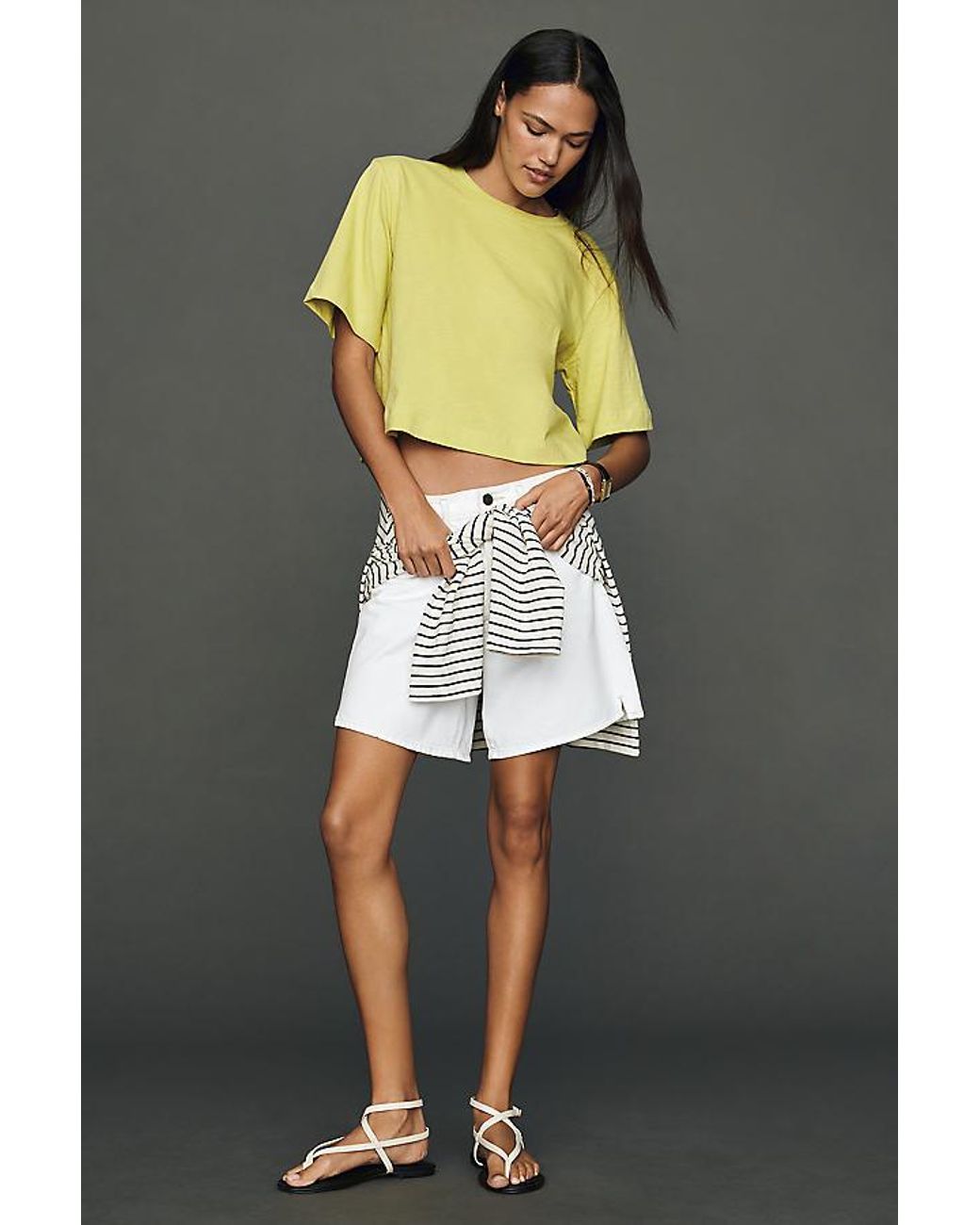 Maeve Yellow The Corey Short-Sleeve Boxy T-Shirt By