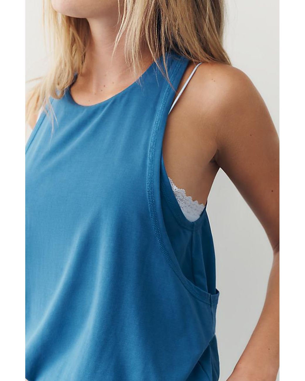 Daily Practice Blue Bubble Twist Tank Top