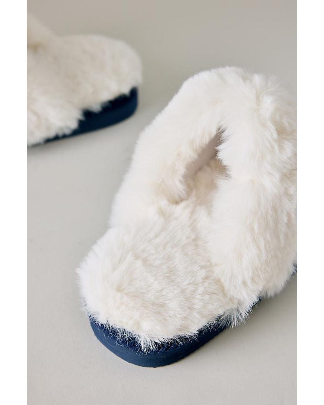 Chelsea Peers Blue Corduroy Embroidered Slippers