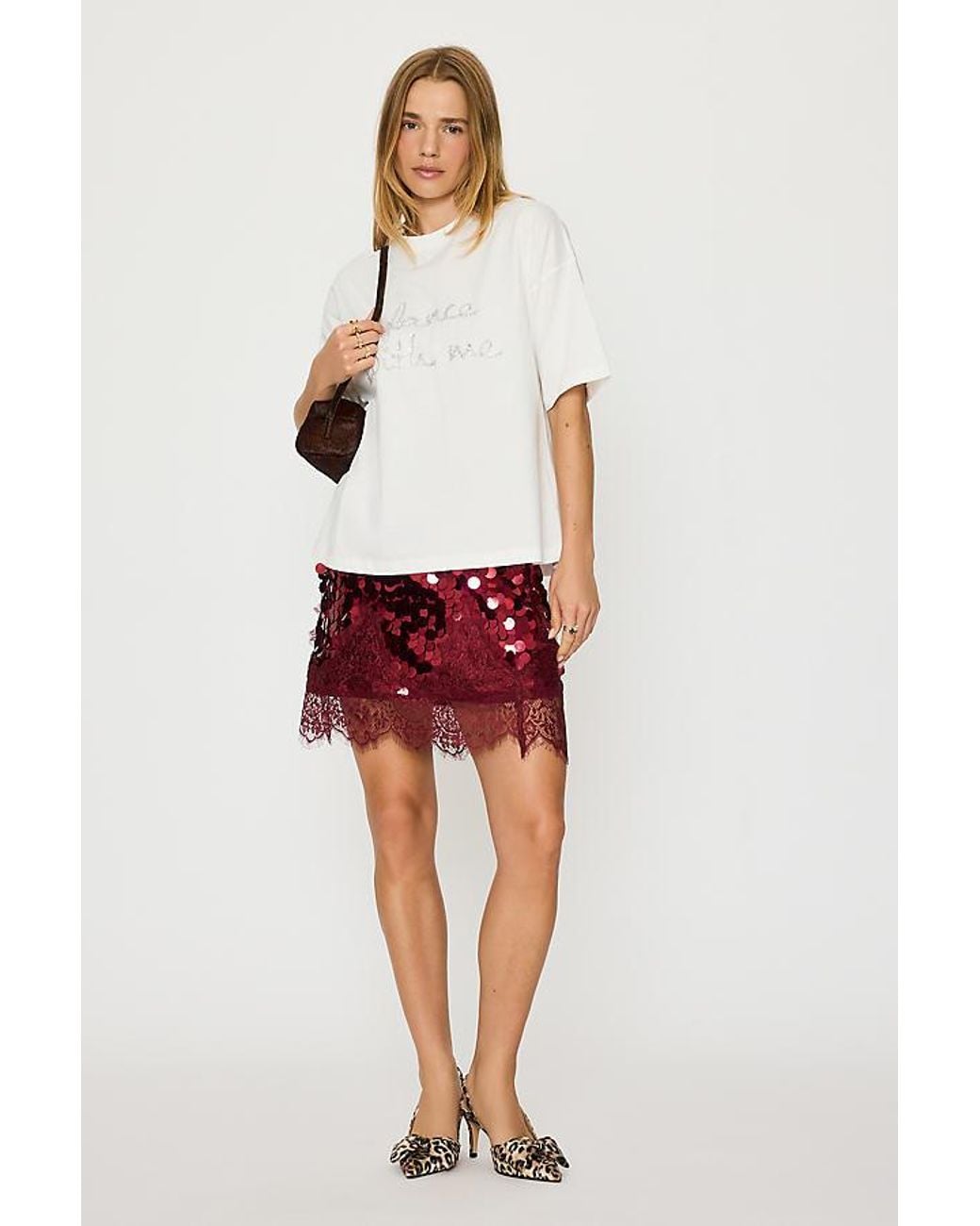 Never Fully Dressed Red Sequin Maeva Mini Skirt