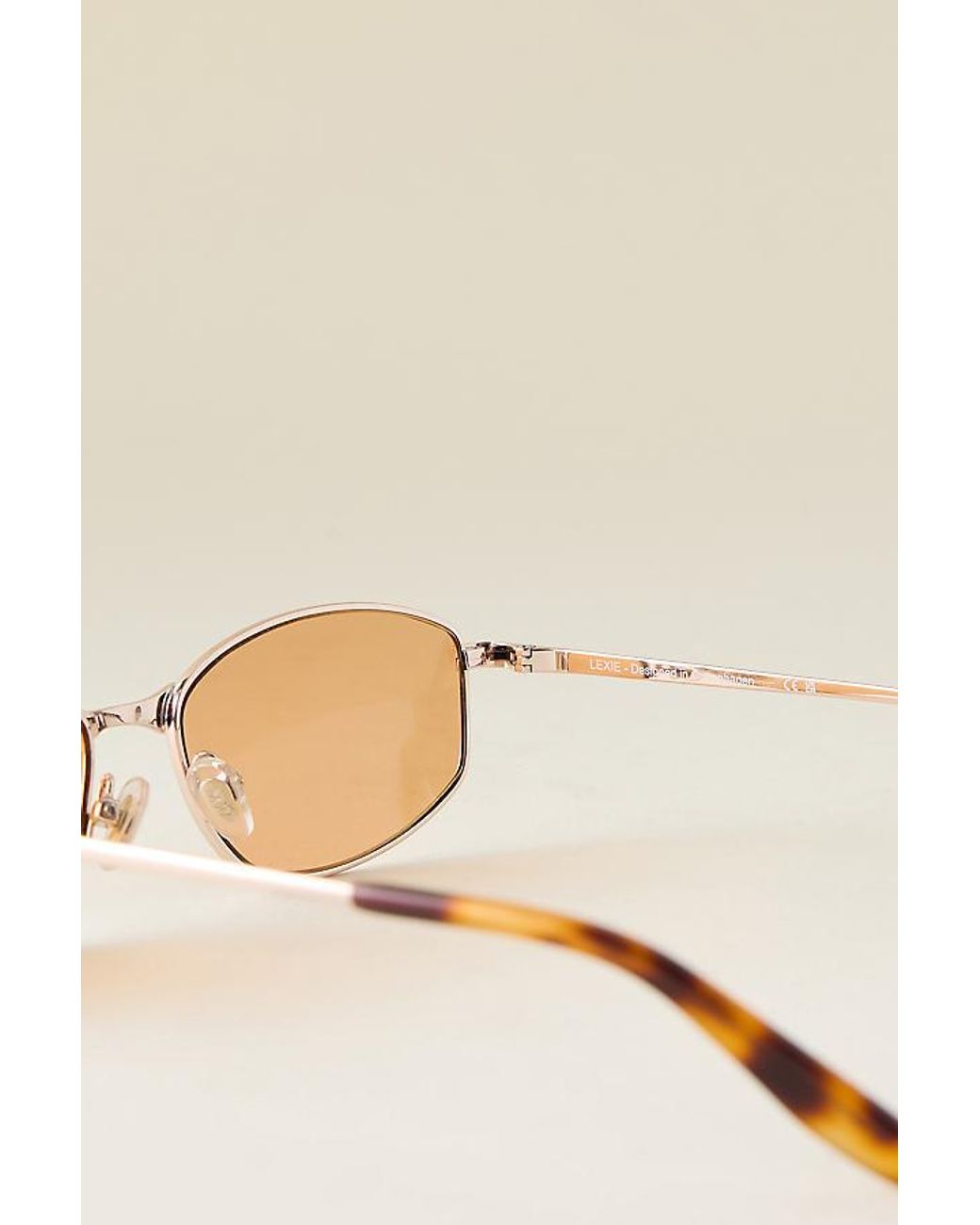 Messyweekend Natural Lexie Slim Metal Sunglasses