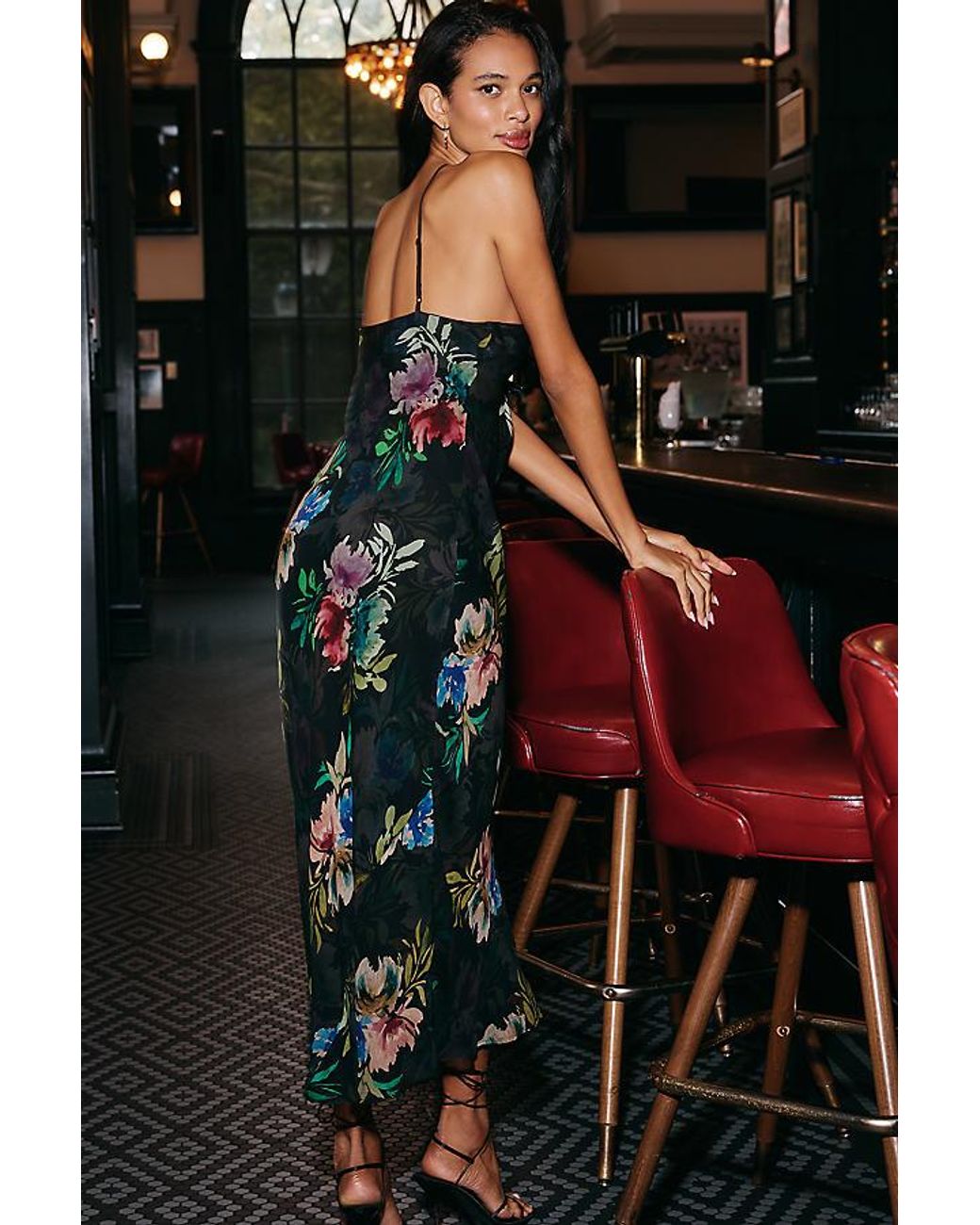 halter scarf mini dress anthropologie By Hardware Slip Maxi in Black Collection:Summer Dresses