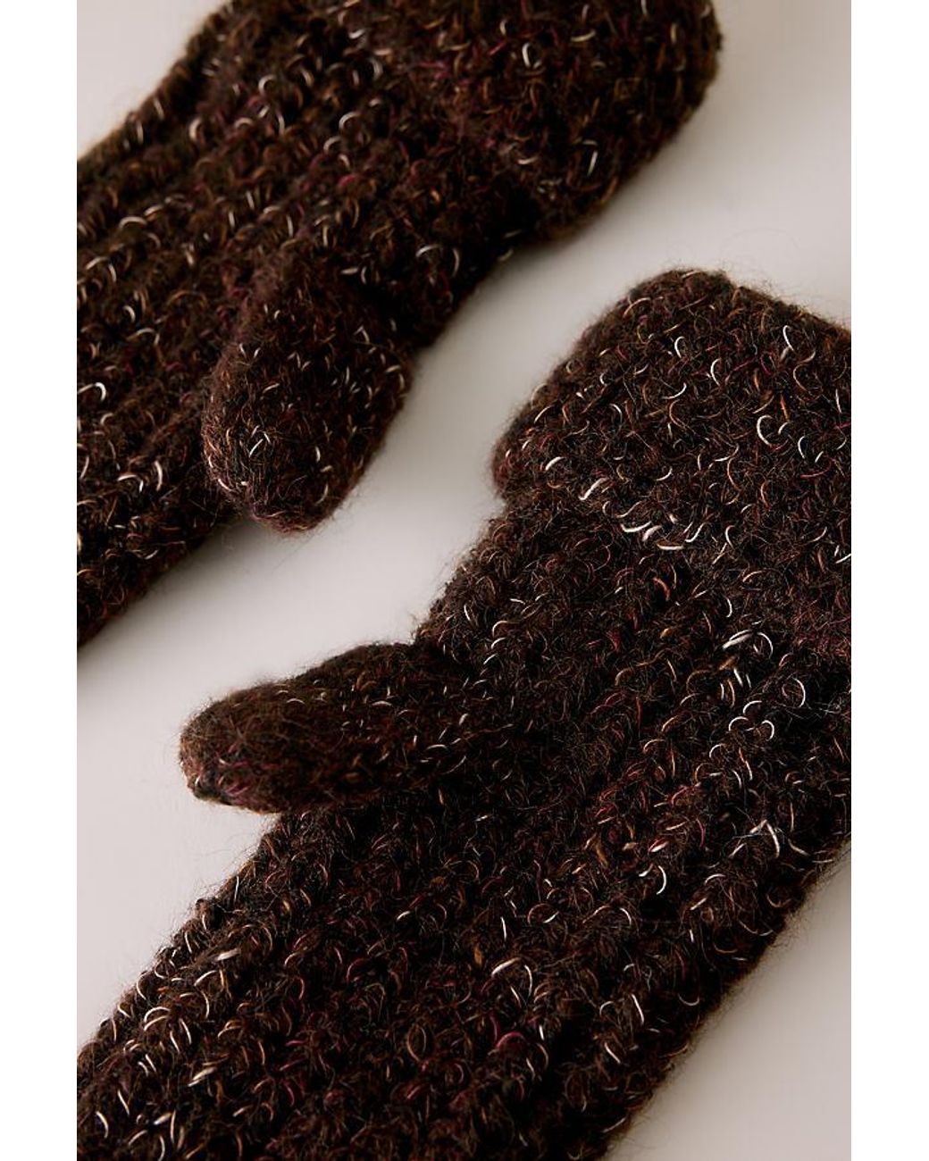 By Anthropologie Brown Chunky Knitted Mittens