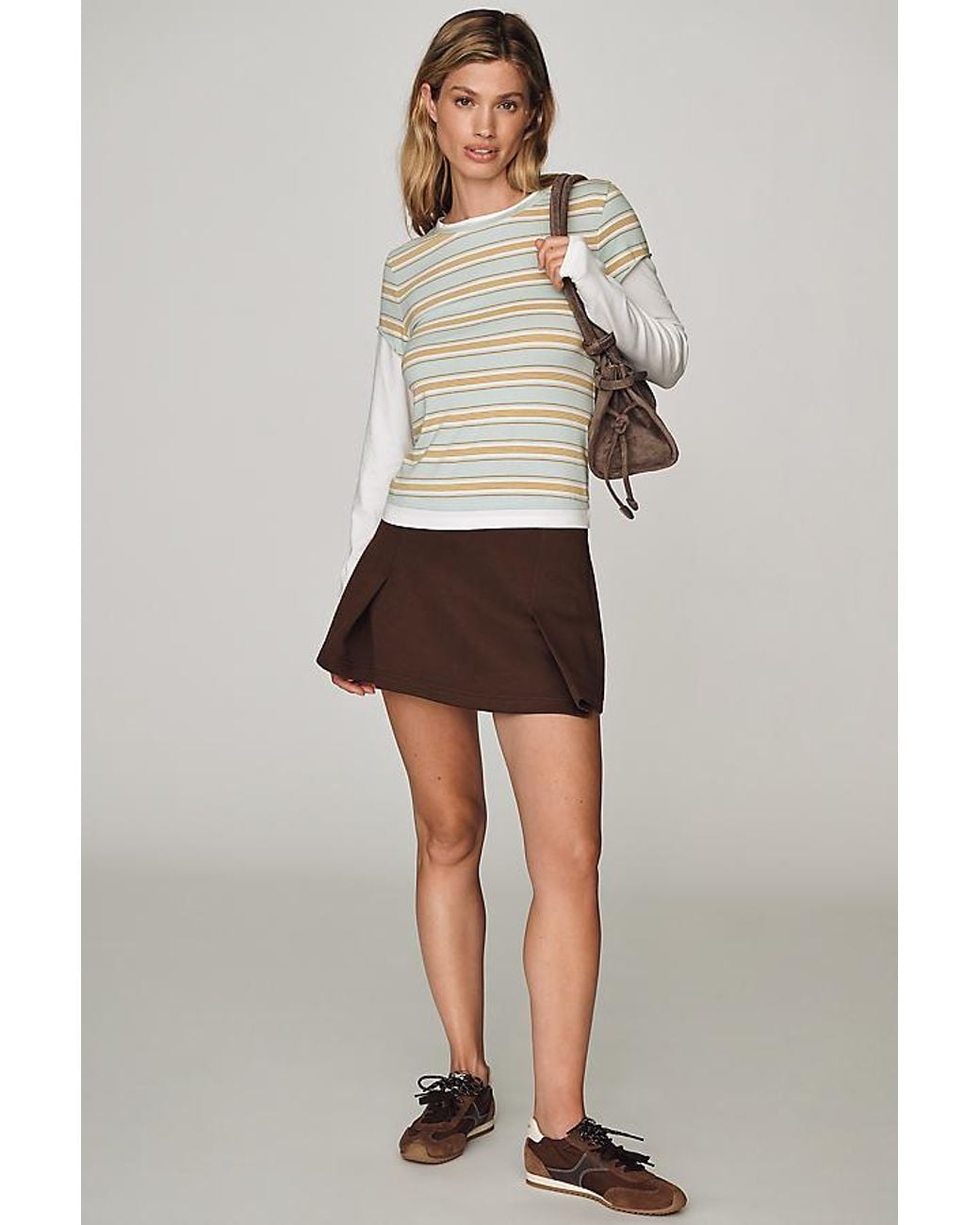 By Anthropologie Brown Evan Long-Sleeve Top