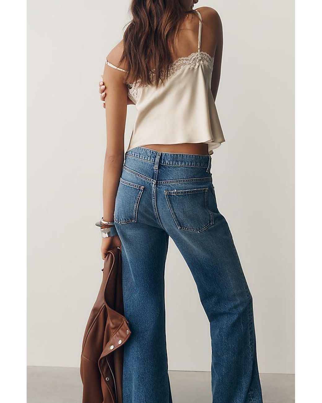 Pilcro Blue High-Rise Bootcut Jeans