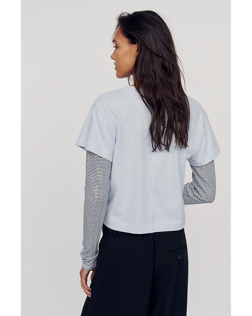 Pilcro White Double Layered Long-Sleeve T-Shirt