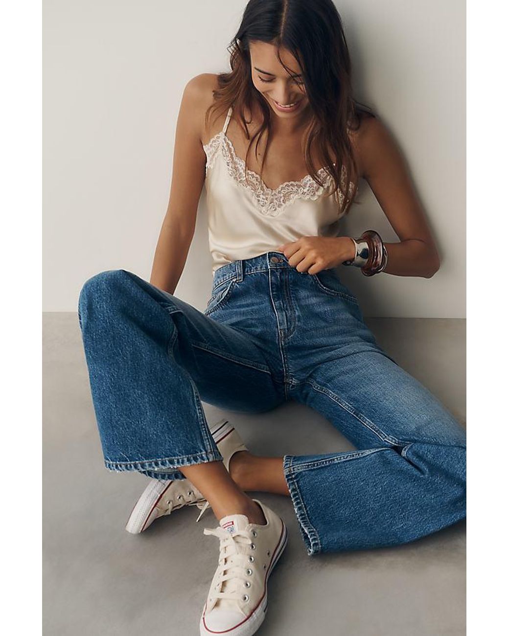 Pilcro Blue High-Rise Bootcut Jeans