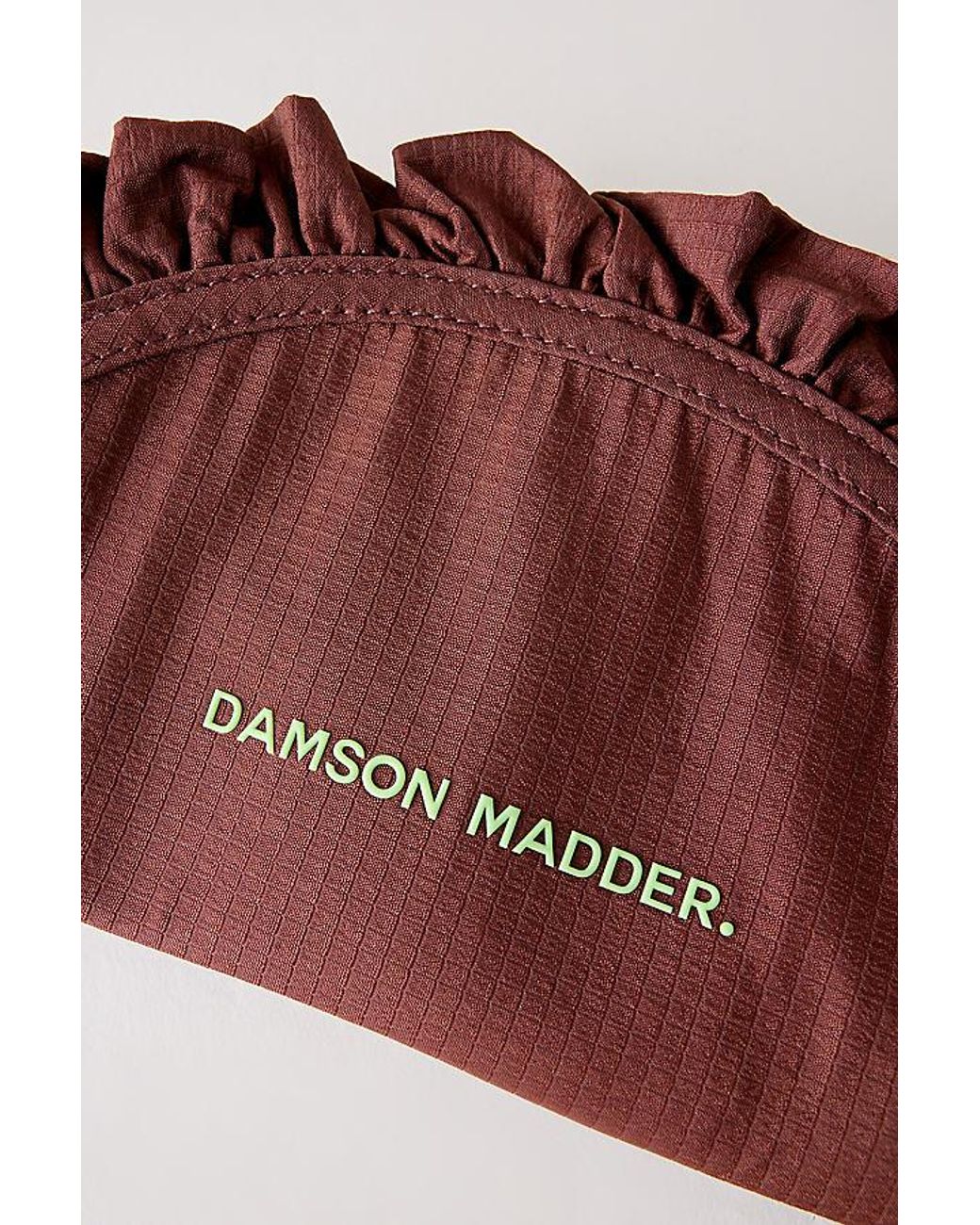 Damson Madder Red Ruffle Half Moon Makeup Bag