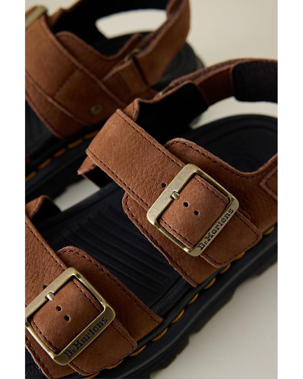 Dr. Martens Brown Zebzag Nubuck Platform Sandals