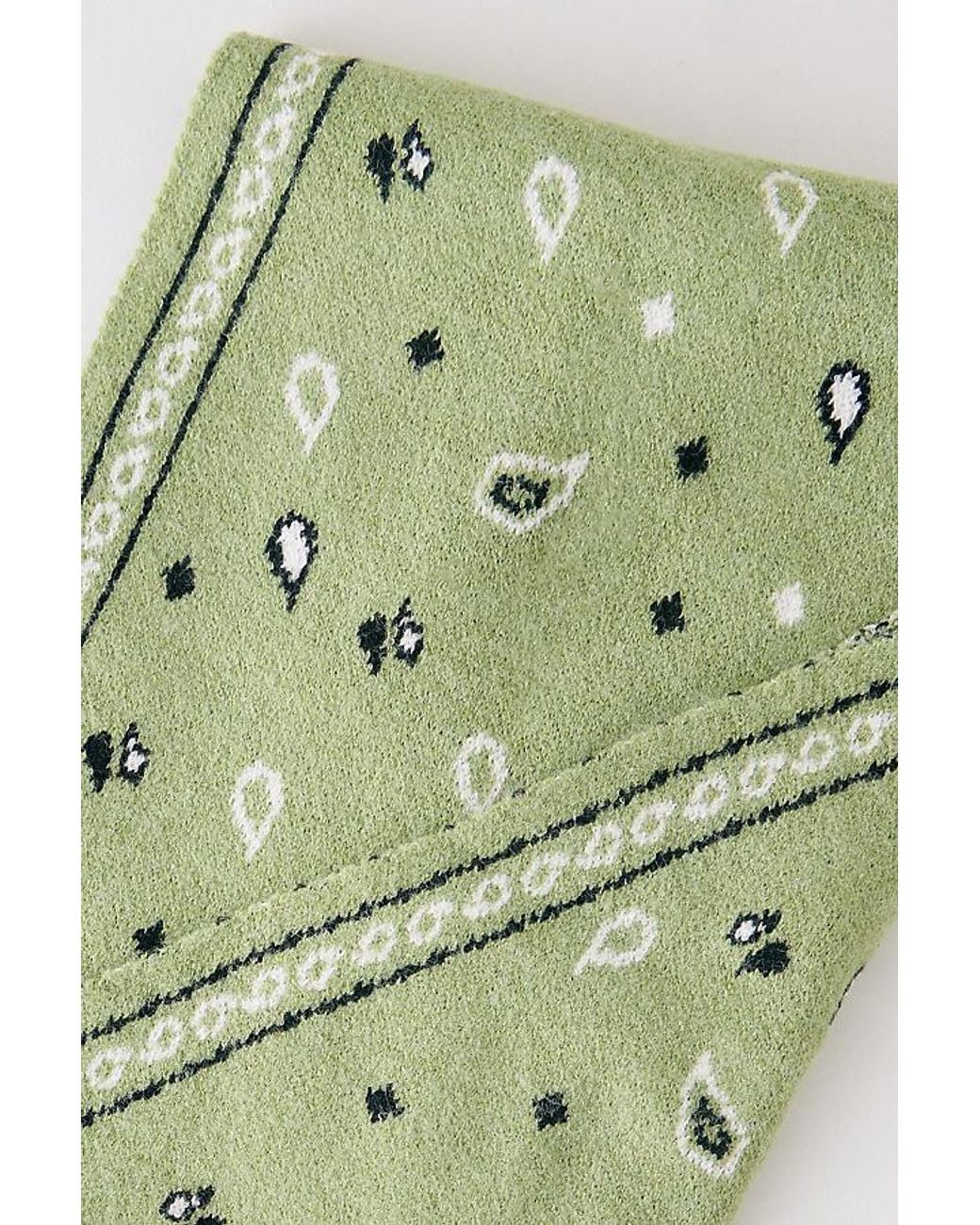 By Anthropologie Green Knitted Triangle Bandana Headscarf