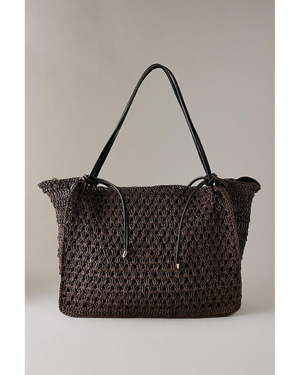 Dolce Vita Black Ravello Raffia Shoulder Bag