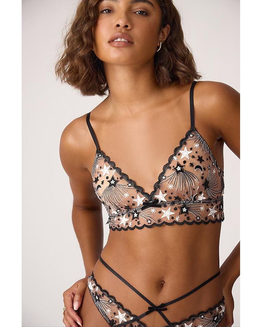 Wild Lovers Brown Astrid Embroidered Bralette