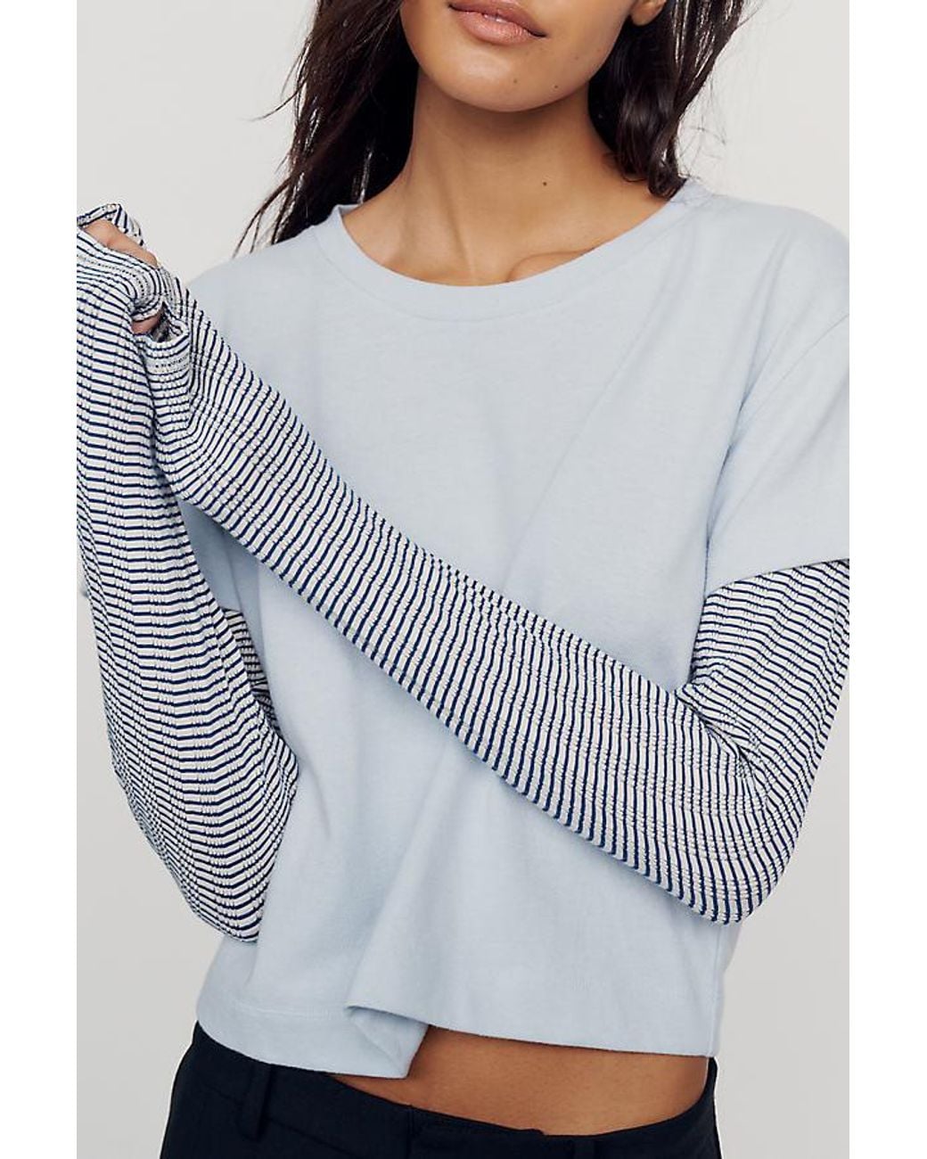 Pilcro White Double Layered Long-Sleeve T-Shirt