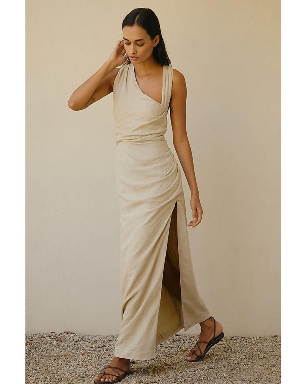 lace trim linen dress Leona 21 main image 1