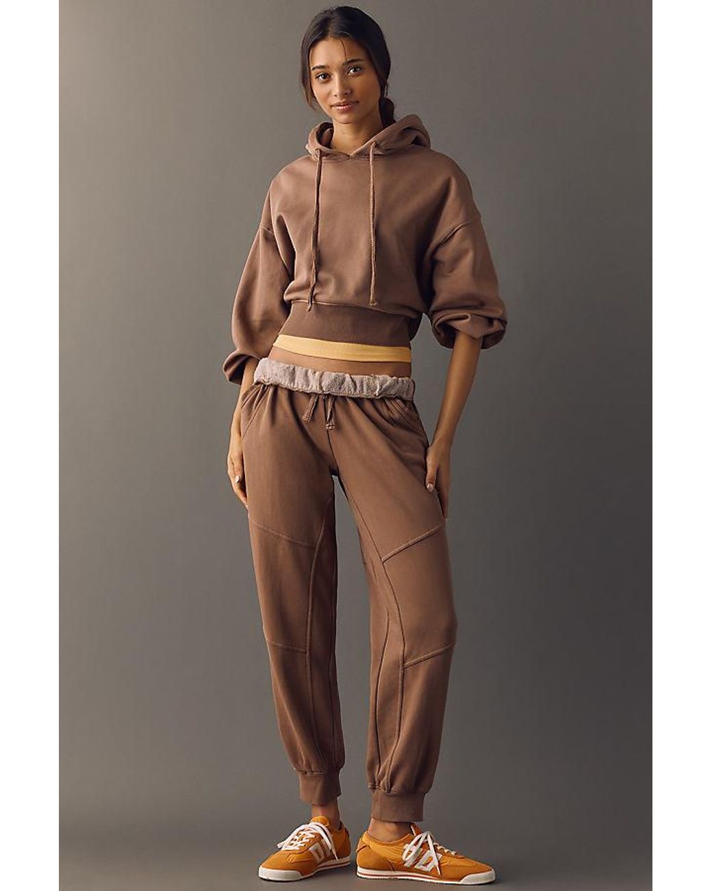Daily Practice Brown Drawstring Hoodie