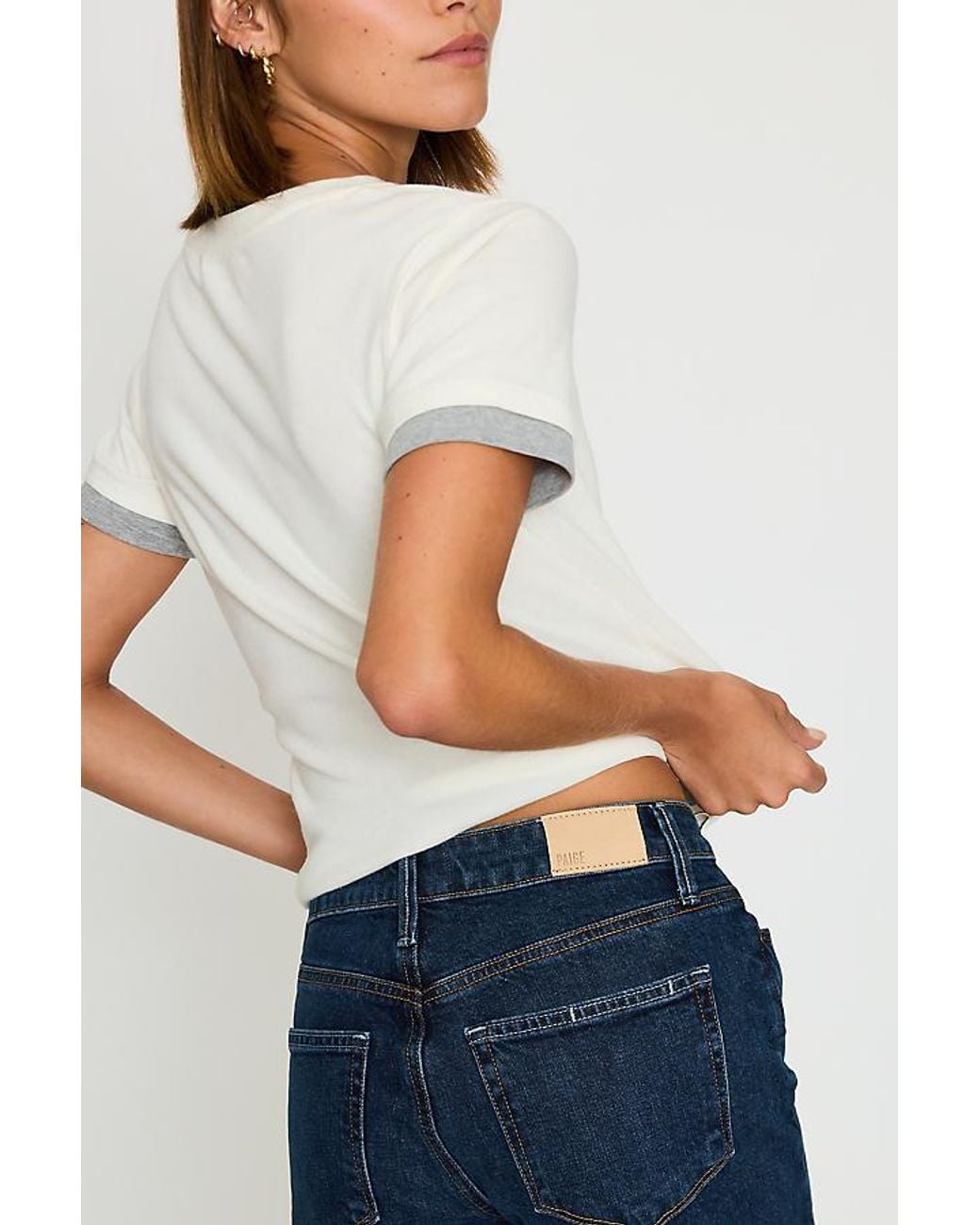 PAIGE Blue Sofia Mid-Rise Flare Jeans