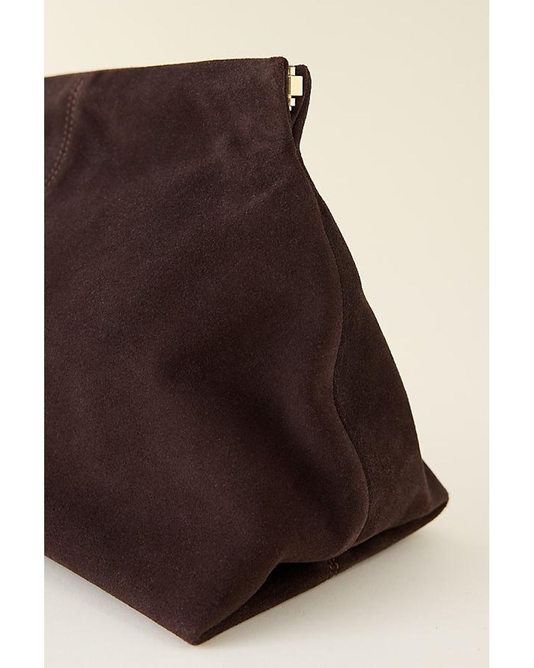 Flattered Natural Clay Suede Clutch Bag