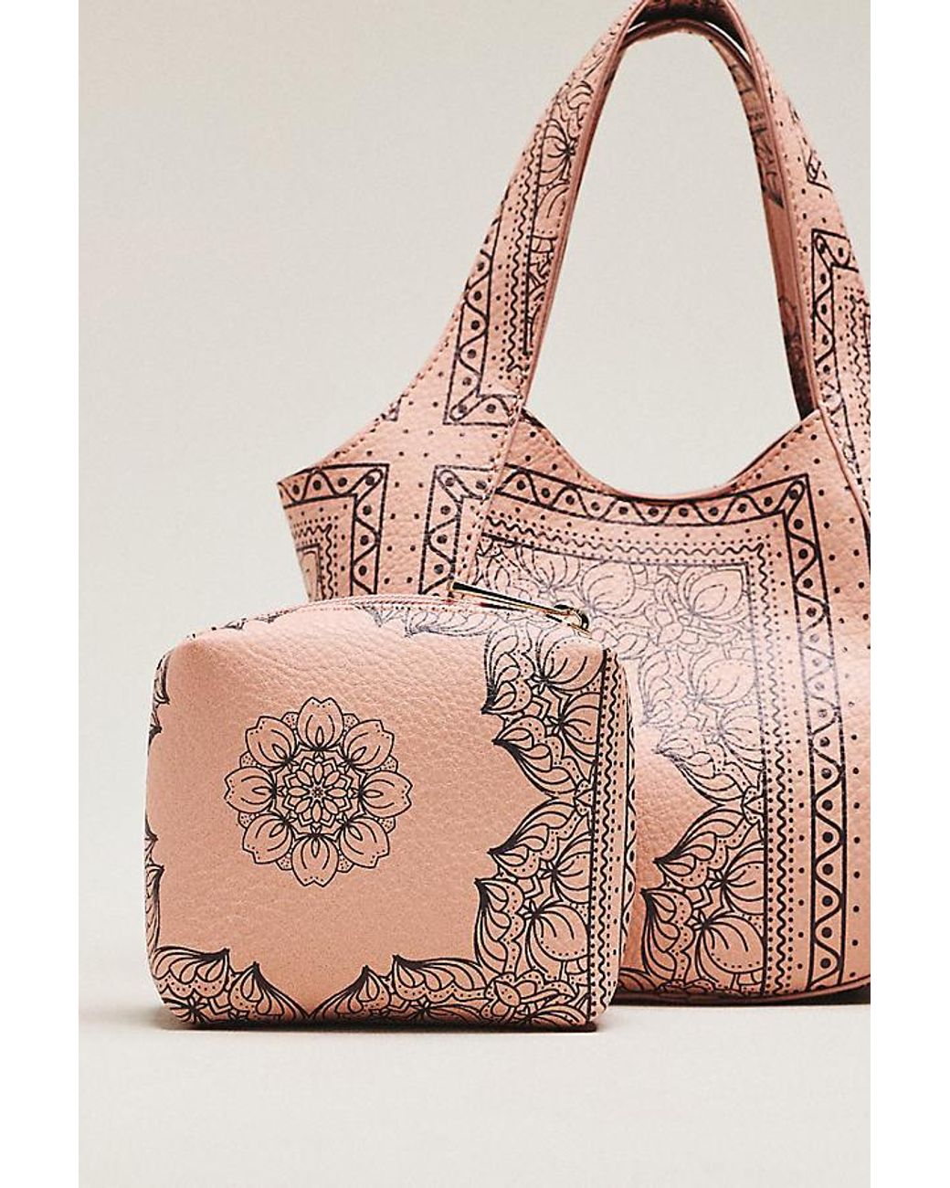 By Anthropologie Pink Sonia Mini Slouchy Tote Bag
