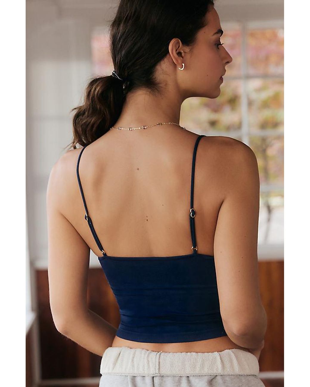 By Anthropologie Blue The Renna Seamless Strappy V-Neck Tank Top
