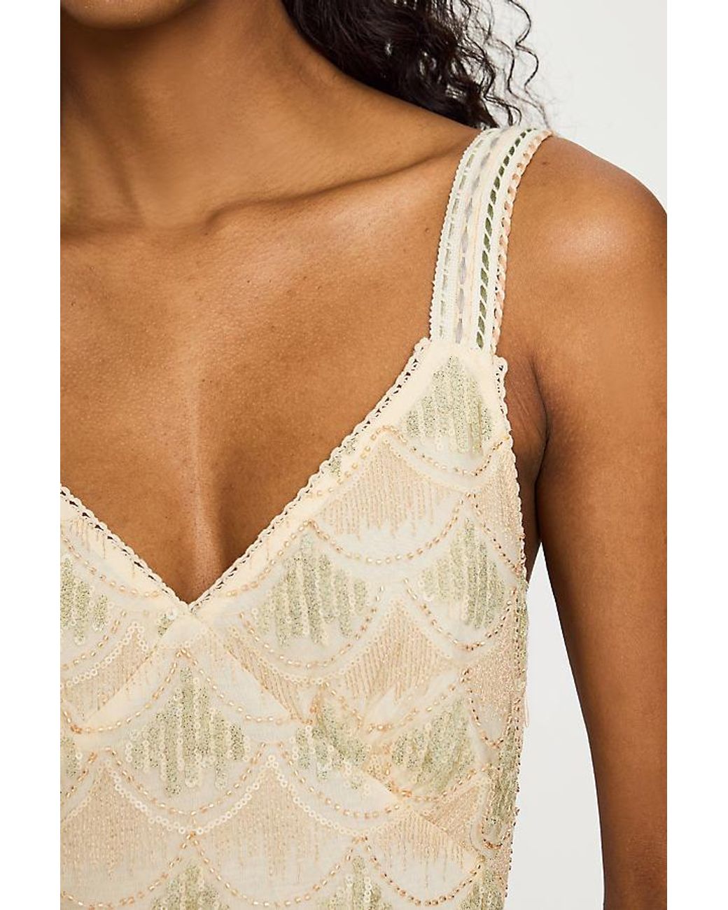 By Anthropologie Blue Lavoni Sequin Midi Dress