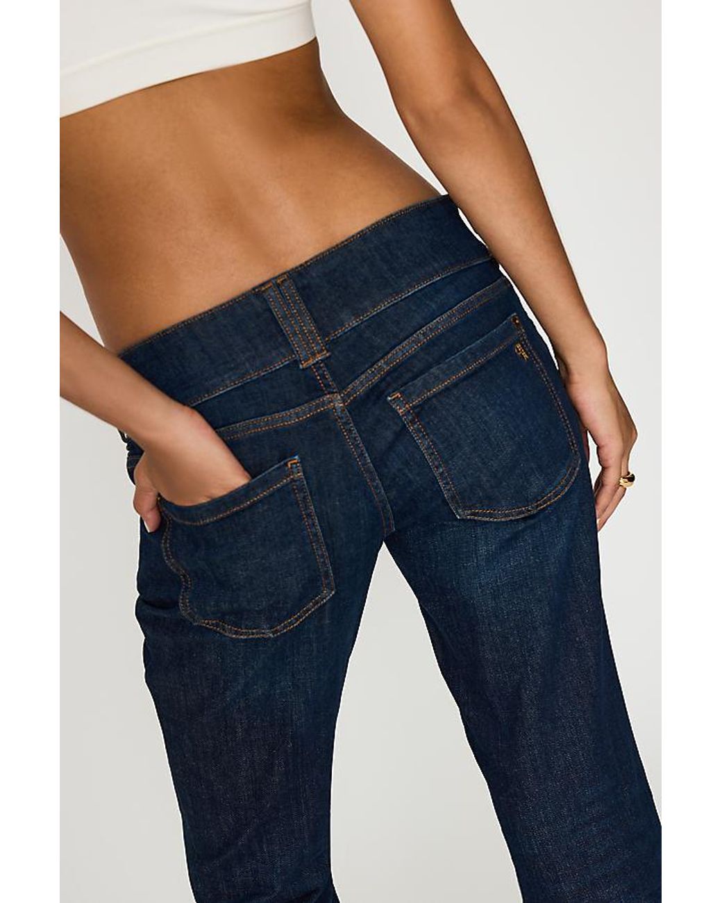 Pilcro Blue Low-Rise Bootcut Jeans