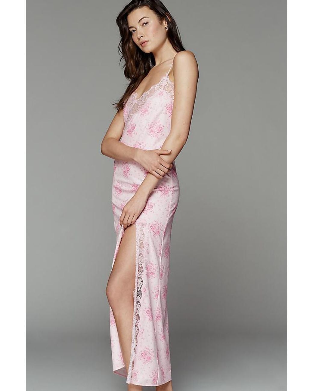 Amy Jane London Gray Camille Satin Midi Slip Dress