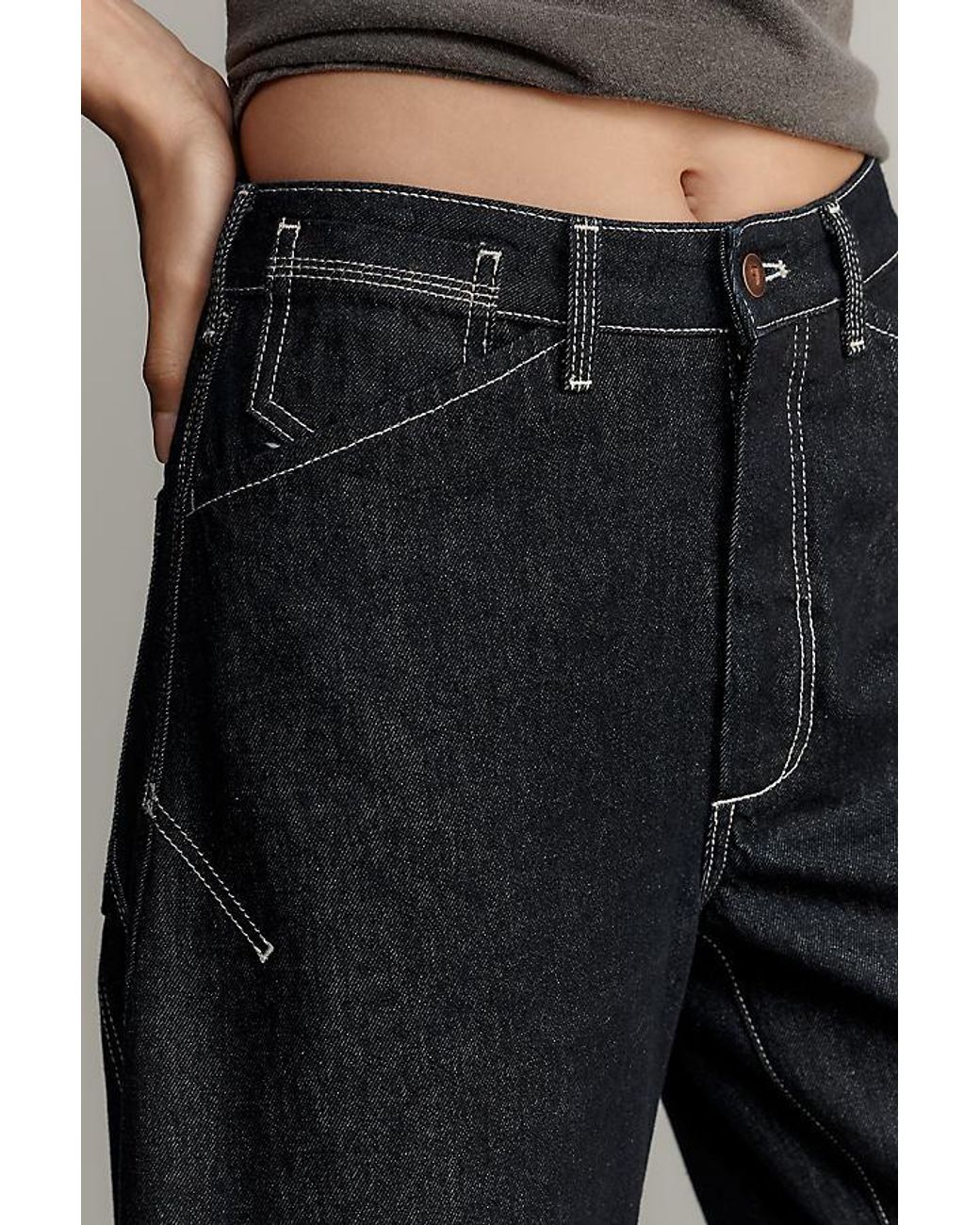 Pilcro Blue The Kayden High-Rise Carpenter Barrel Jeans By