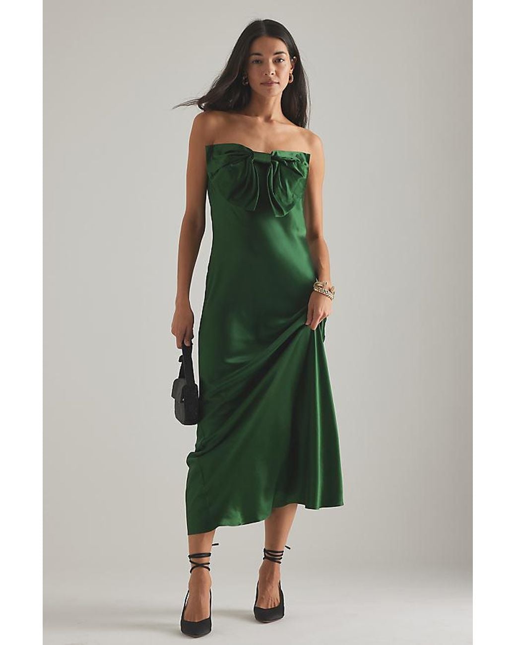 anthropologie green bow dress Farm Rio