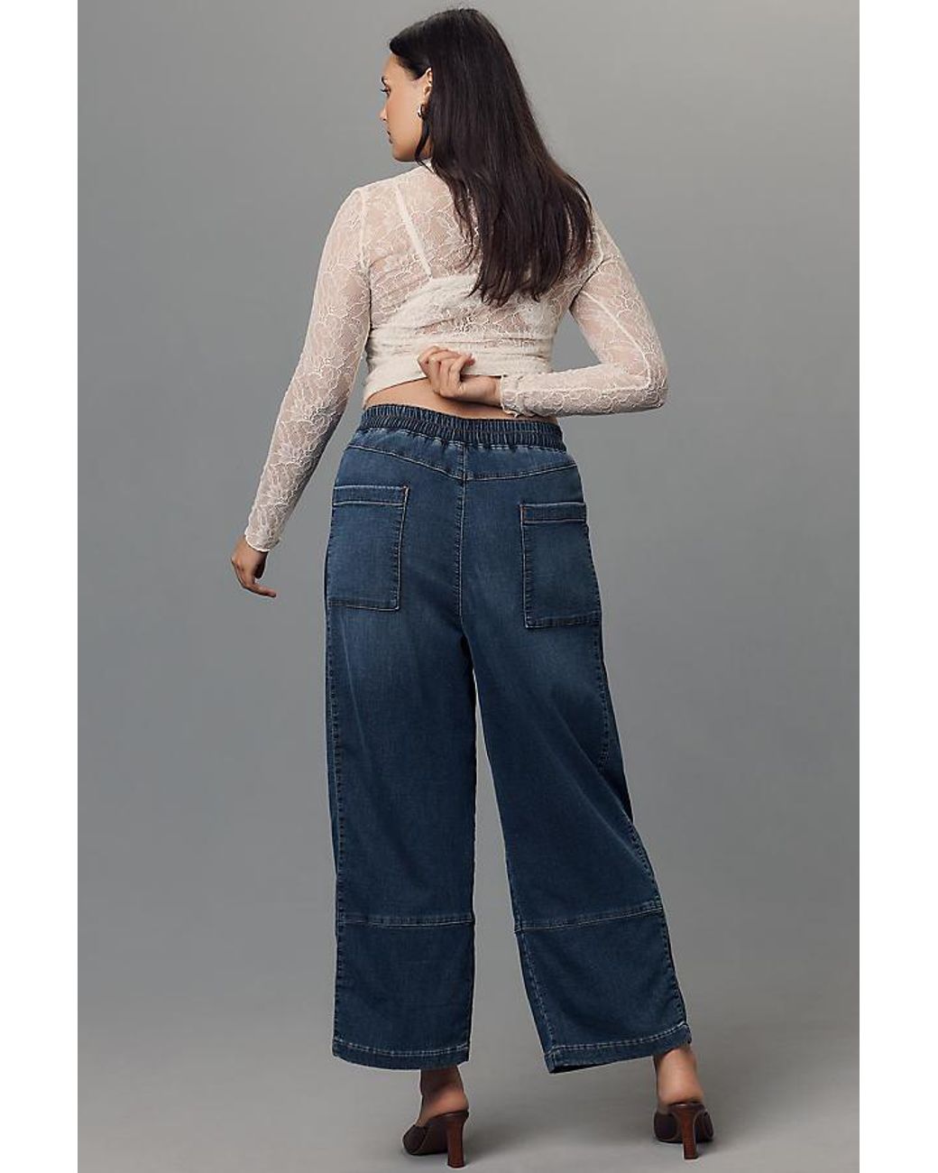 Pilcro Blue The Izzie Knit Pull-On Barrel Jeans By