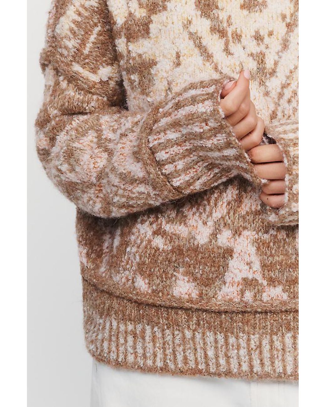 Pilcro Gray Relaxed Roll-Neck Jumper