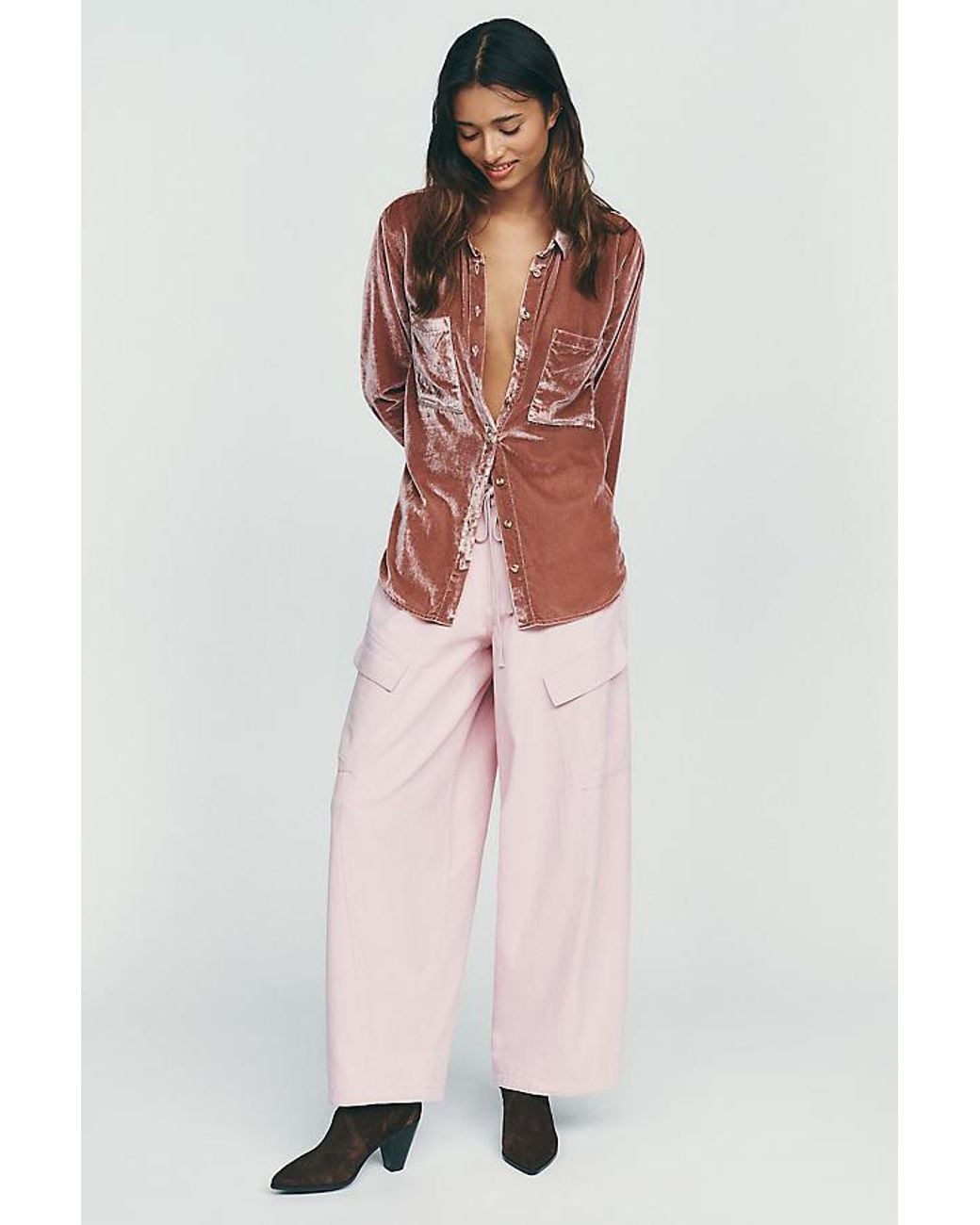 Pilcro Red The Hadley Relaxed Buttondown Shirt By Velvet Edition