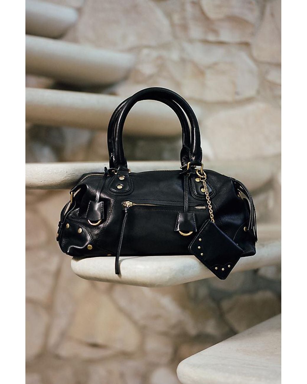 By Anthropologie Black Arina Large Leather Satchel