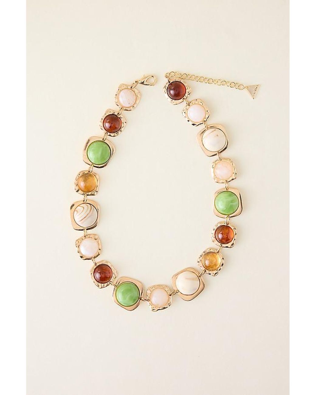 By Anthropologie Brown Plated Resin Stone Necklace