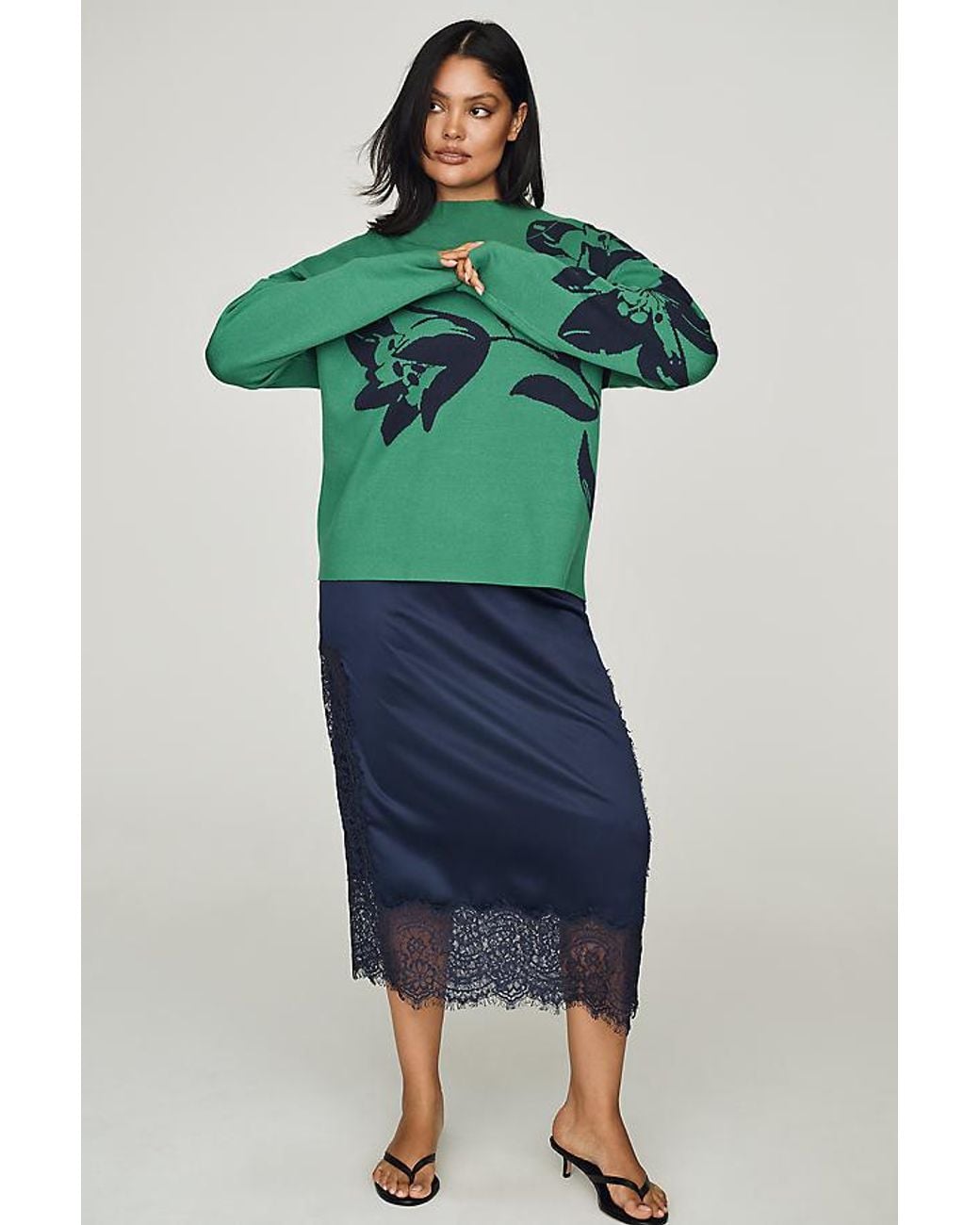 Maeve Green Carys Mock-Neck Jumper